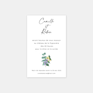 Carton invitation de mariage couronne de Camille