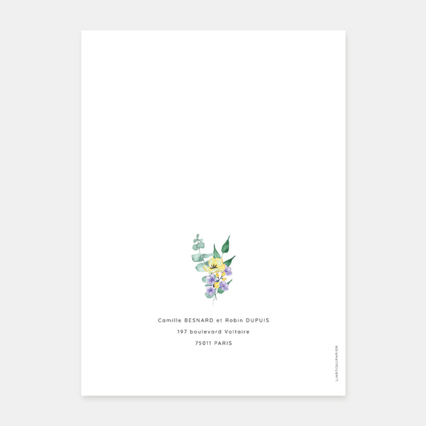 Faire-part de mariage couronne de fleurs
