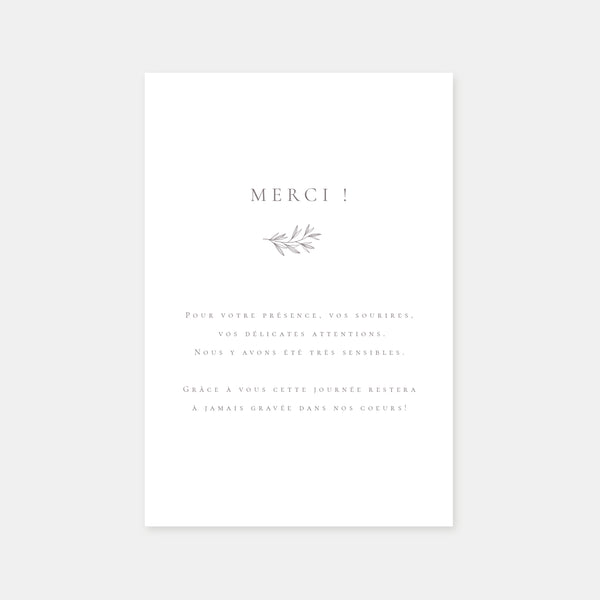 Chic nature wedding thank you card