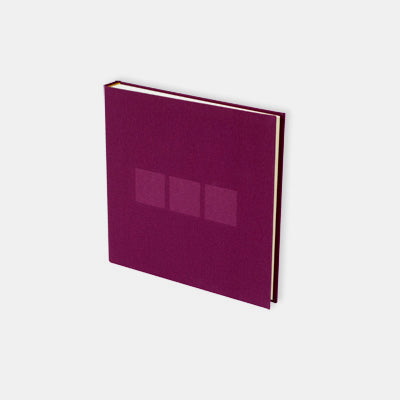 Fotoalbum 25x24, auberginefarbene Leinwand, innen cremefarben