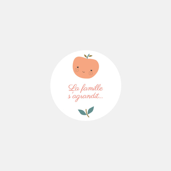 Stickers personnalisés naissance famille pommes