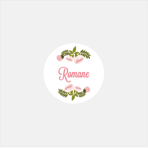 Personalized Peony Birth Stickers