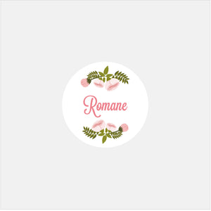 Personalized Peony Birth Stickers