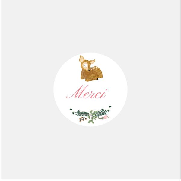 Classic forest personalized birth stickers