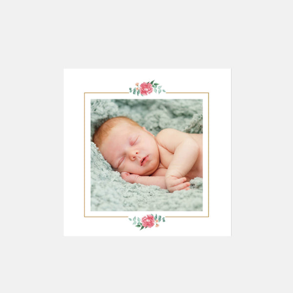 Birth announcement small flowers