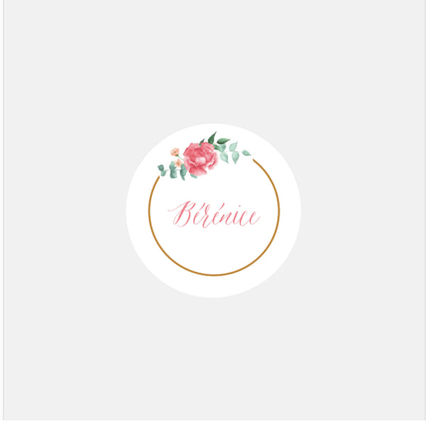 Stickers personnalisés naissance petites fleurs