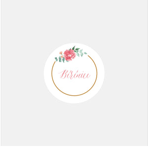 Personalized birth stickers little flowers