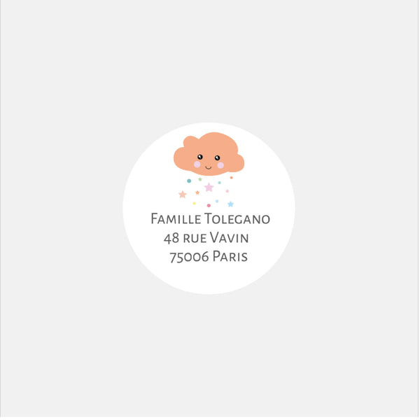 Stickers personnalisés naissance famille nuages