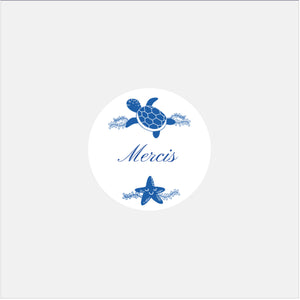 Stickers personnalisés naissance classique tortue