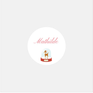 Classic fawn personalized birth stickers