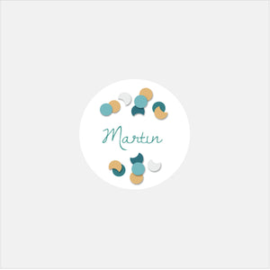 Personalized confetti birth stickers