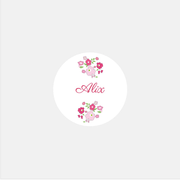 Stickers personnalisés naissance liberty rose