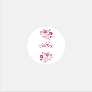 Stickers personnalisés naissance liberty rose