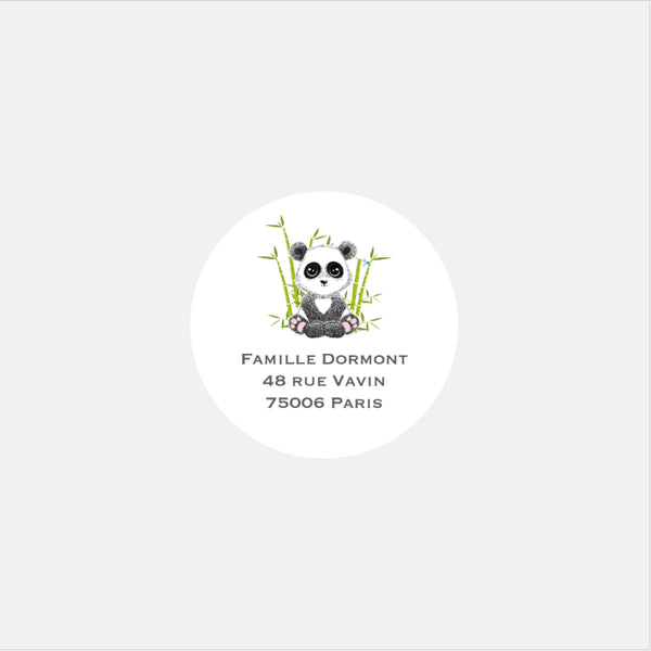 Personalisierte Panda-Geburtsaufkleber