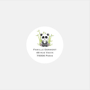 Personalized panda birth stickers