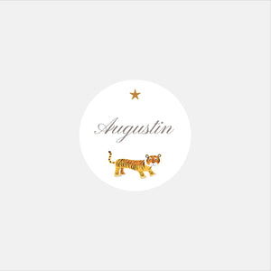 Stickers personnalisés naissance tigre