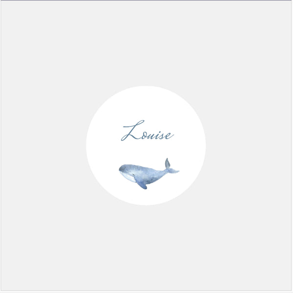 Stickers personnalisés naissance famille baleine