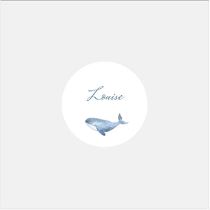Stickers personnalisés naissance famille baleine