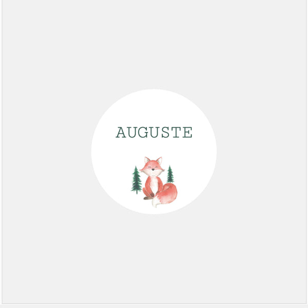 Stickers personnalisés naissance little renard