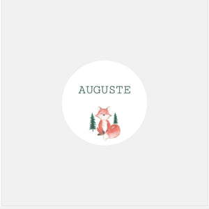 Stickers personnalisés naissance little renard