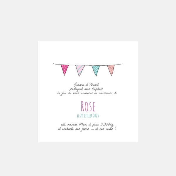 Birth announcement my pink family big brother by Kopines