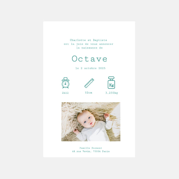 Faire-part de naissance doudou garçon