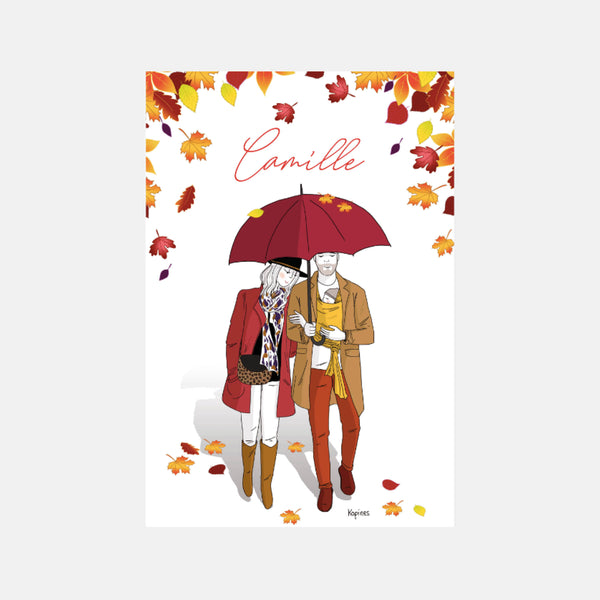 Herbstspaziergang zur Geburtsanzeige von Kopines