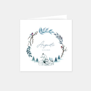 Faire-part naissance famille hiver