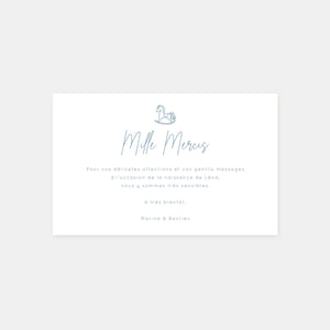 Carte de remerciements naissance jouet