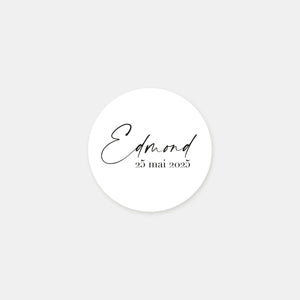 Stickers personnalisés naissance clasique calligraphie