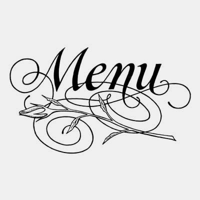 Menu stamp with rose