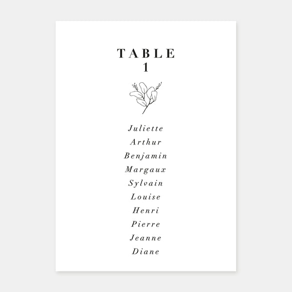 Nature sketch wedding table plan - 5ex