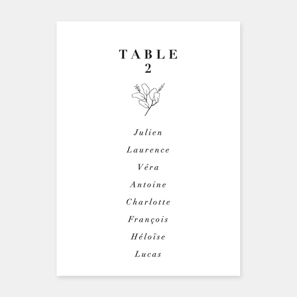 Nature sketch wedding table plan - 5ex