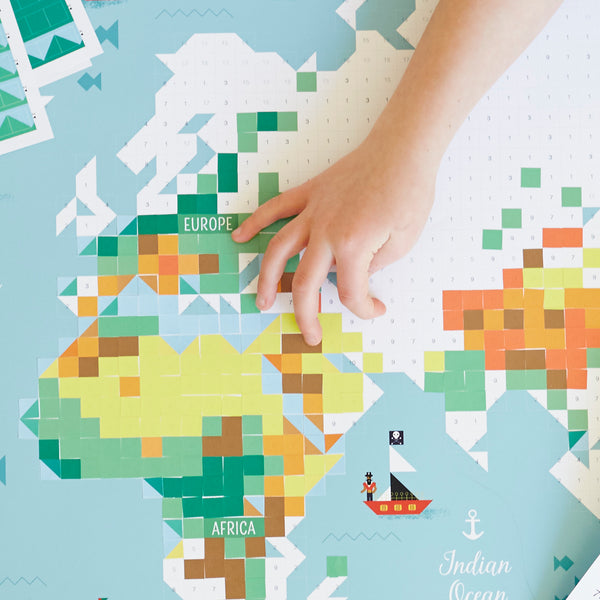Mon poster en stickers carte du Monde