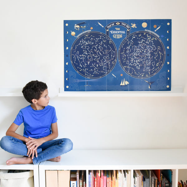 Mon poster en stickers carte du ciel phosphorescente