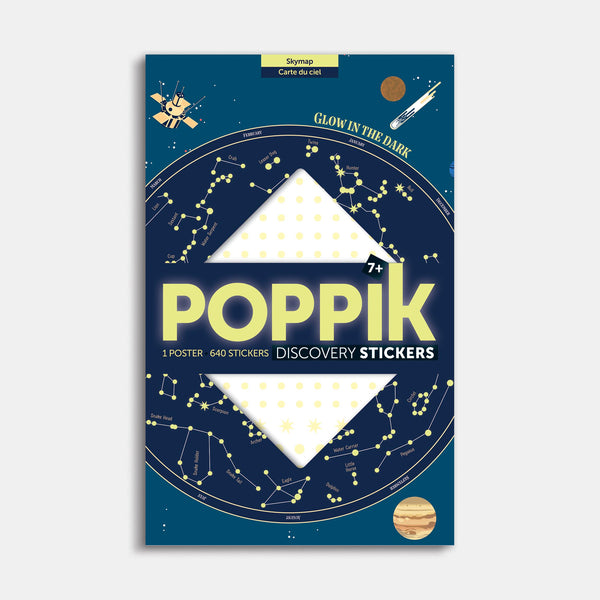 Mon poster en stickers carte du ciel phosphorescente