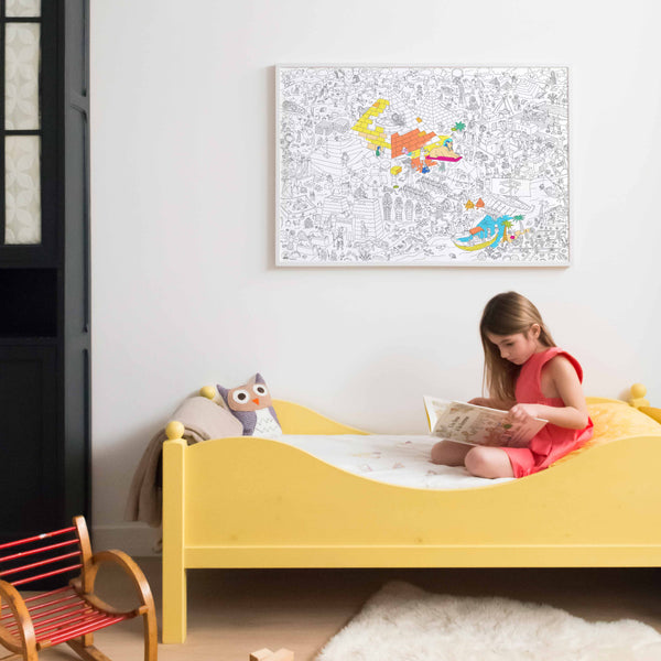 Poster geant a colorier Dinos