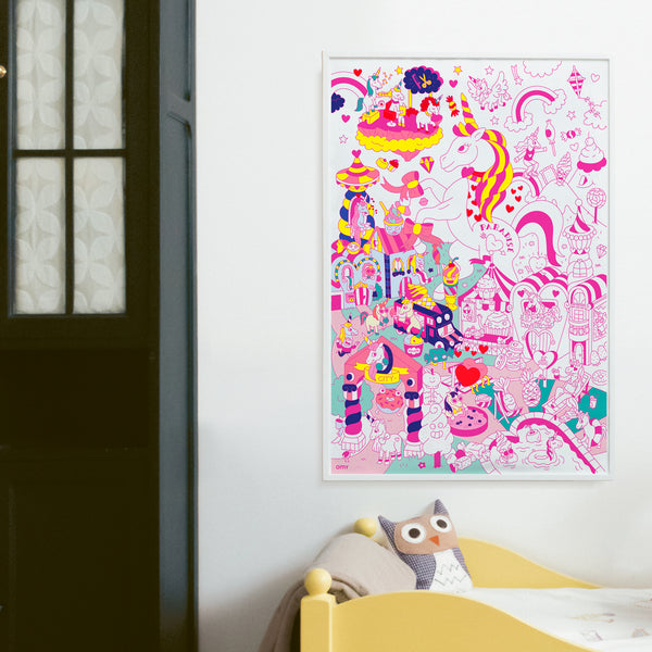 Riesiges Malposter Einhorn-Lilie