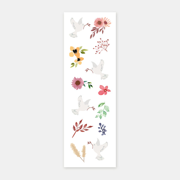 Flower dove baptism bookmark