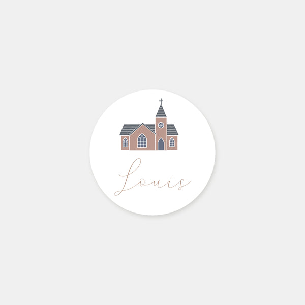 Stickers personnalisés baptême ma belle église