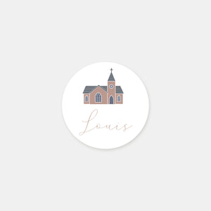 Stickers personnalisés baptême ma belle église