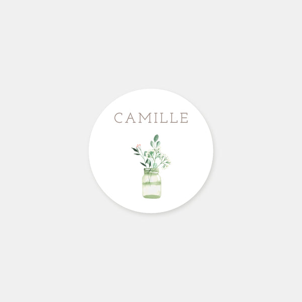 Chic rustic baptism custom stickers