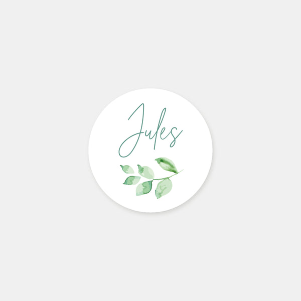 Stickers personnalisés baptême cierge végétal