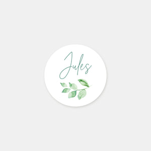 Stickers personnalisés baptême cierge végétal