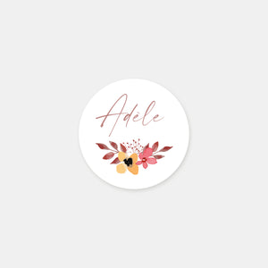 Stickers personnalisés baptême fleuri