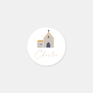 Stickers personnalisés baptême un jour en fête