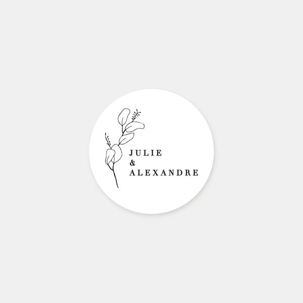 Personalisierte Aufkleber Natur-Skizze Eukalyptus