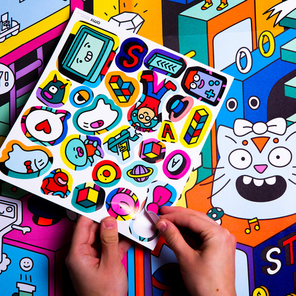 Riesiges Videospiel-Sticker-Poster